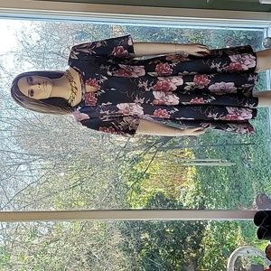 Roz & Ali sz 16 2x floral dress a-line CUTE stretch zip back
